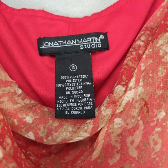 Vtg Jonathan Martin Studio Size 10 Drop Waist Chiffon Dress, Flutter Cap Sleeves - Picture 5 of 6